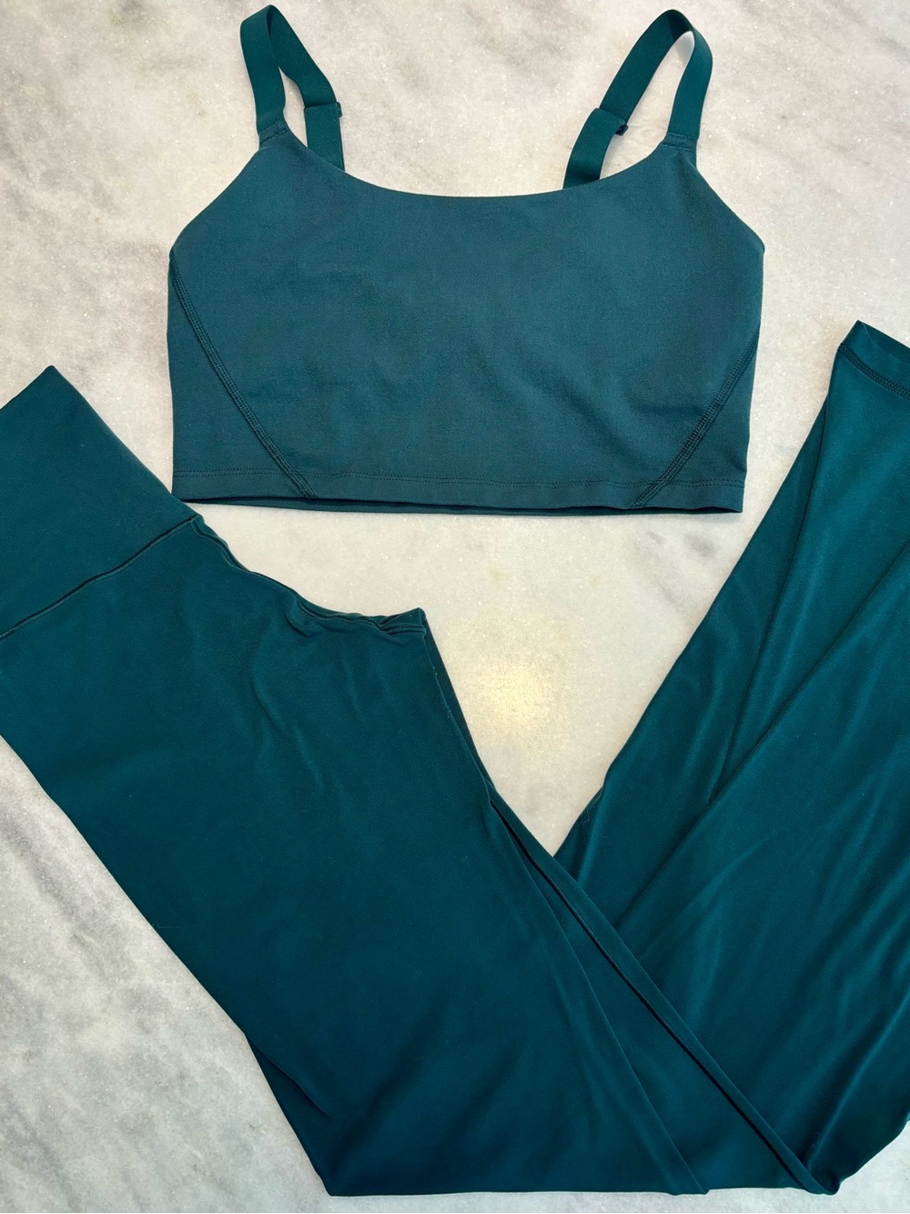 OFFLINE by Aerie BUNDLE! Emerald Green Teal Flared Leggings & Sports Bra Set !